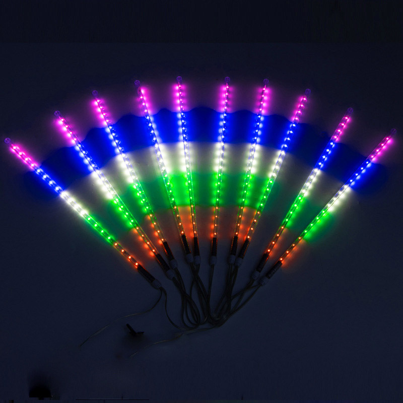 Dynamic Red, Green, White, Blue, Pink 5 Colors Outdoor LED Meteor Tube Lights 50CM, 10 Per Set
